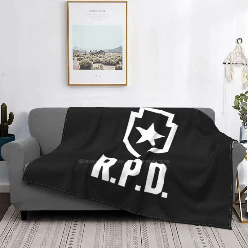 Одеяла 2: Ремейк RPD логотип стиль стиль смешной модный мягкий бросок одеяла переосмысленное Леон Клэр Зомби Биохазард Re