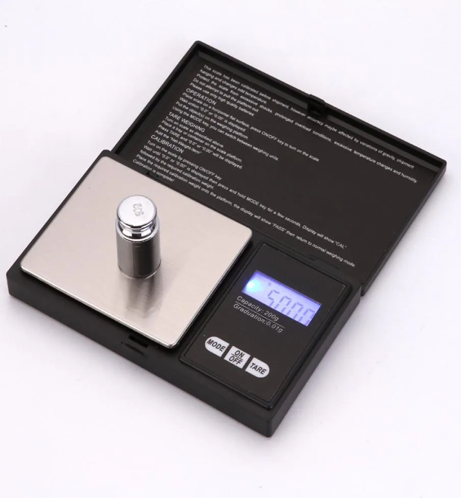 2020 Mini Pocket Digital Scale 001 × 200G Silver Coin Diamond Gold Jewelry Balance LCD مقياس المجوهرات الرقمية الإلكترونية BAL8215144