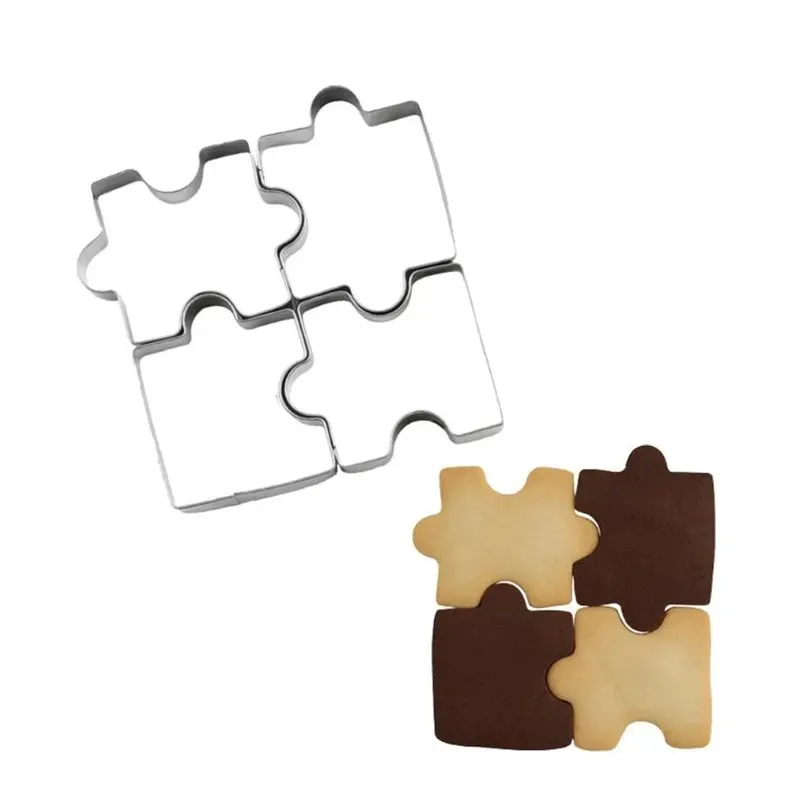 cookie puzzle a forma di cookie in acciaio inossidabile set di biscotti dessert stampo pantalone torta da forno stampo decorazione