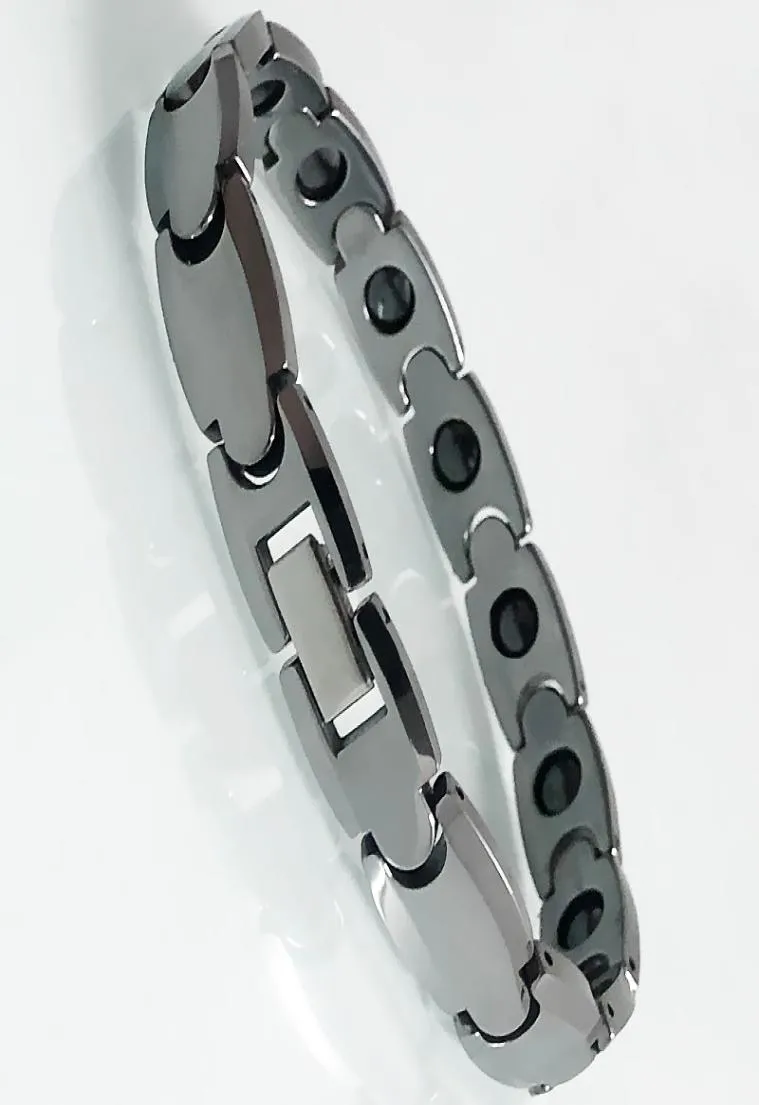 Link Chain Classic Par Armband Solid Tungsten Steel Health Care Magnetic Armband för män Kvinnor Homme Mannen Armbanden Weddin5028273