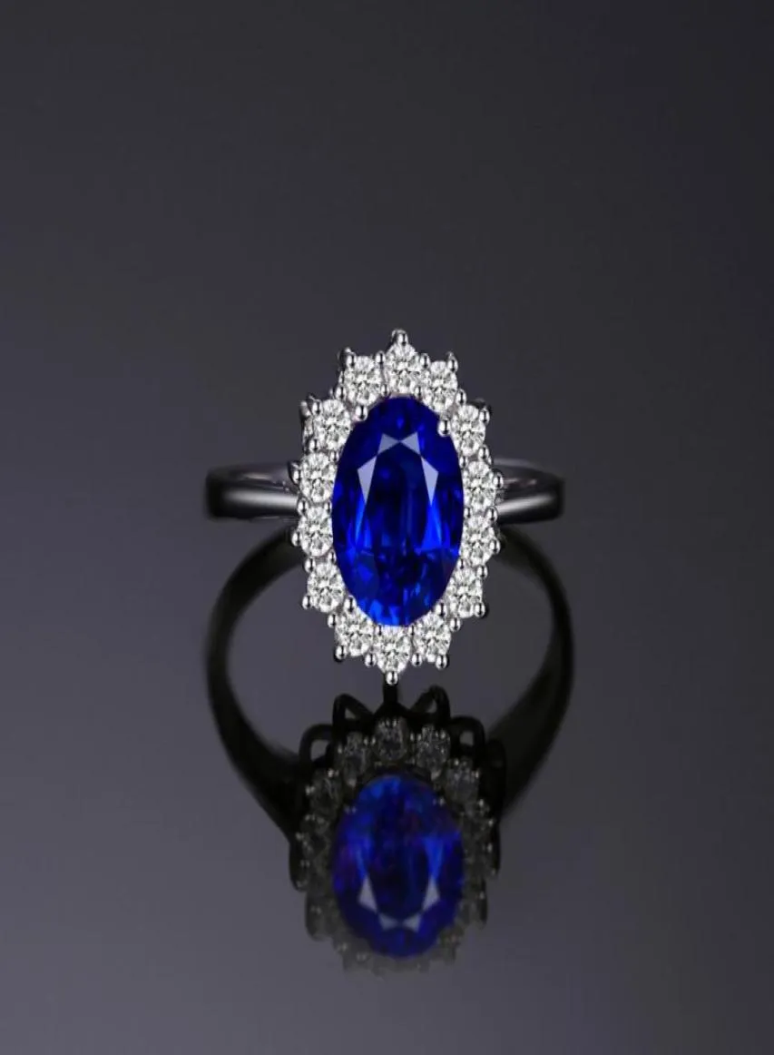 Blue Sapphire Engagement 925 Sterling Silver Ring Wedding Jewelry Desinger Rings89107768254684