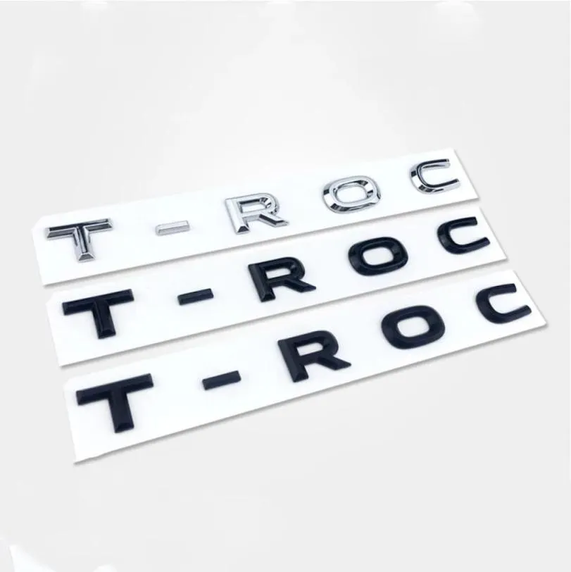 New 3D Font Letters Emblem for TROC Car Styling Refitting Middle Trunk Logo Badge Sticker Chrome Matte Black Glossy Black4194241