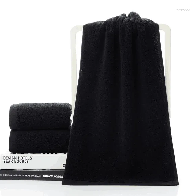 Serviette noire serviettes de luxe Men visage Toalha Super Soft Cotton Home El Terry salle de bain 35x75cm
