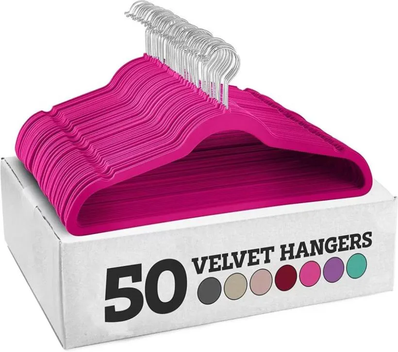 Premium Velvet Askılar Kaymaz Dayanıklı 50 Paket Giyim Rafları 30797913420656