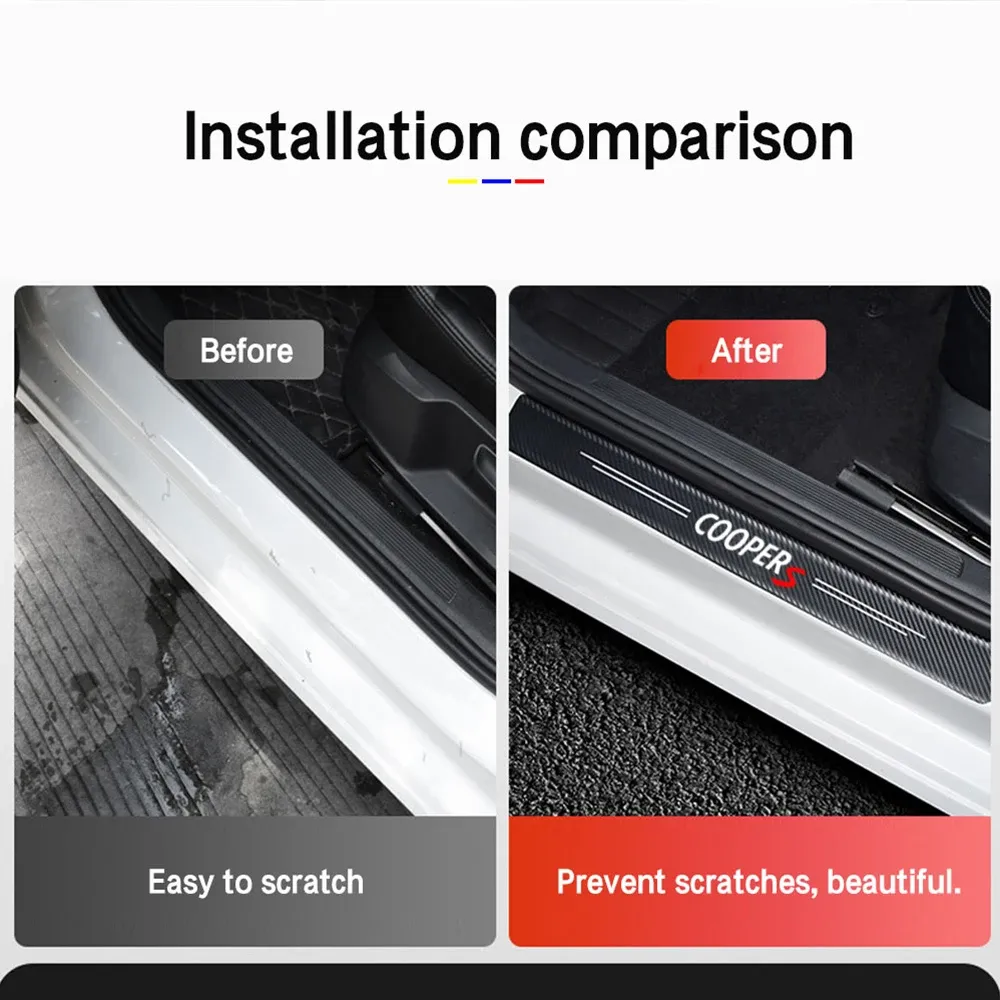 Protection Voiture Bandes Protection Seuil Porte Mini Cooper R56 2006-2014 - Acier Inoxydable - 4 Pièces Bande Anti-rayure Porte