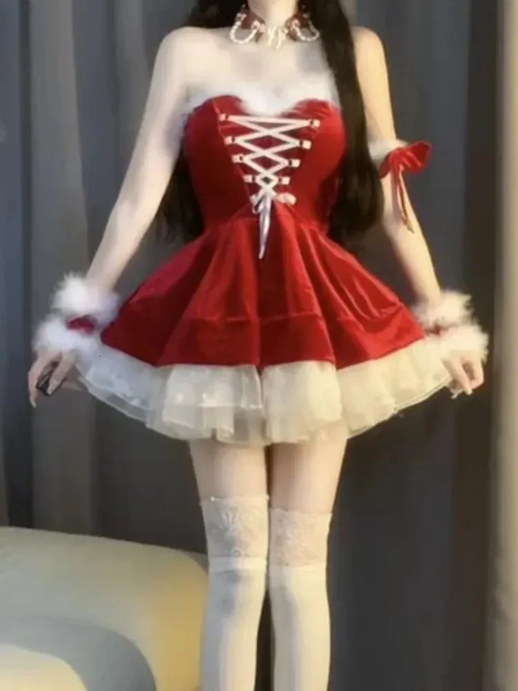 white christmas dresses Christmas Naughty Santa Dress Women | Bottle Girl Bartender Outfit main image 0