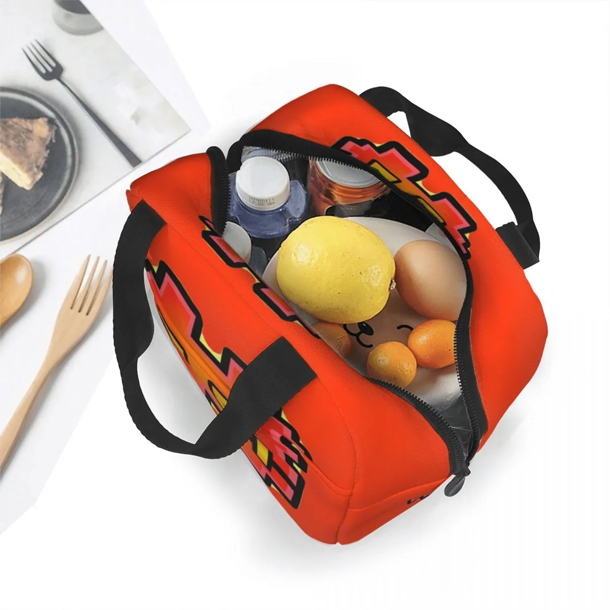 Geometry Cube Gaming Isolierte Lunchbeutel Thermaltasche Mittagessen Container Dash Cube Game Tote Lunchbox Lebensmittel Aufbewahrungstaschen Outdoor Outdoor