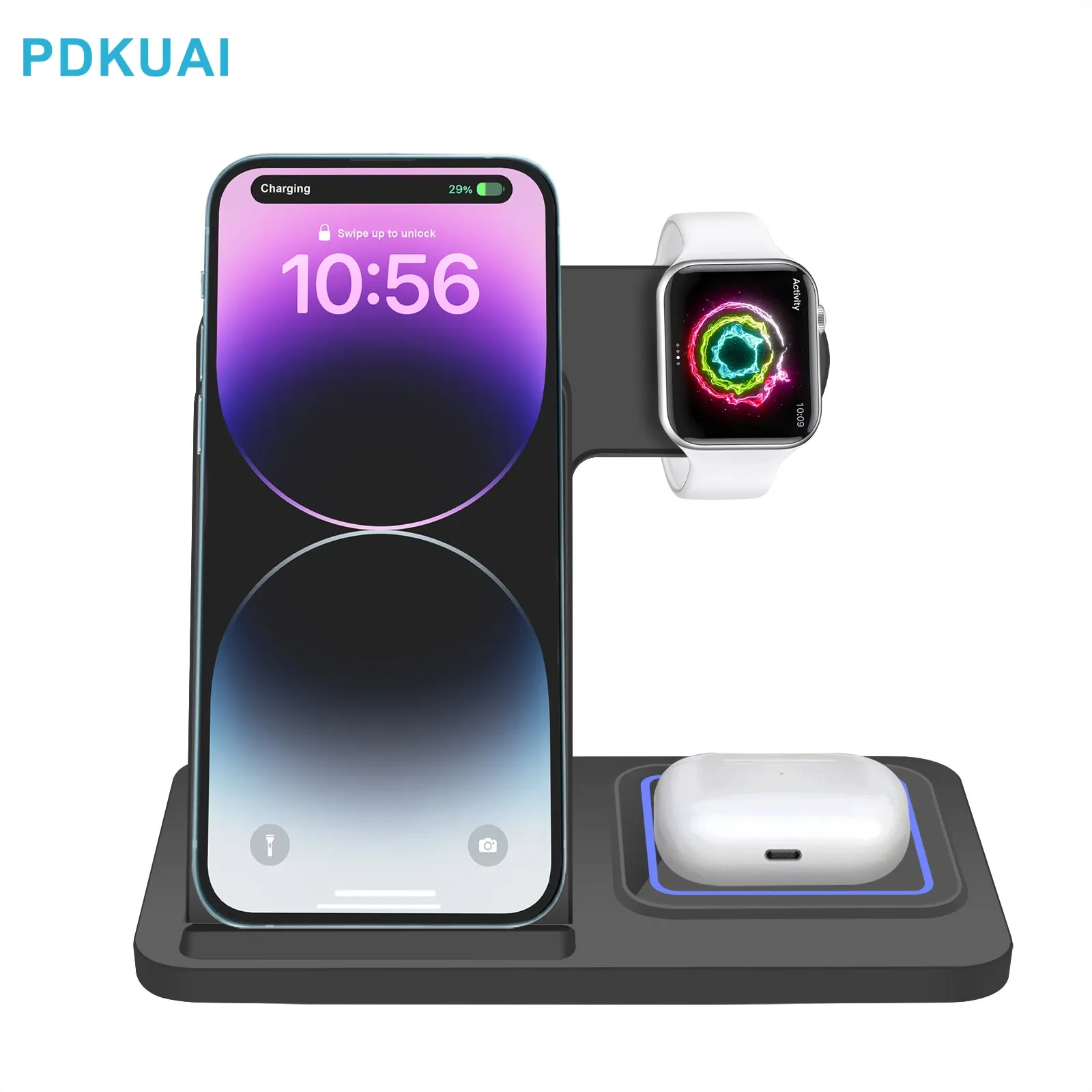 Chargers 3 in 1 15W Wireless Charger Stand Dock For iPhone 14 13 12 11 XS XR X 8 Induction Fast Charger Station for Apple Watch AirPods 3