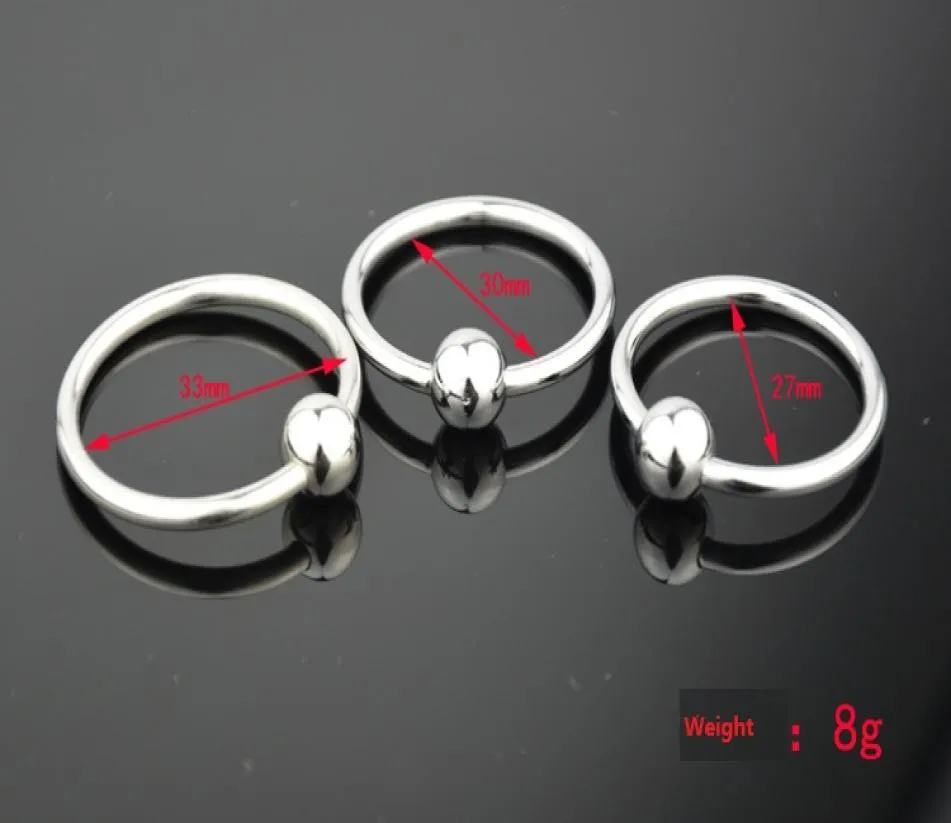 30 mm en acier inoxydable Perles d'anneau en métal Bague de bite mâle Ejaculation Sex Ring Sex Products For Men Penis Sex Toys6480912