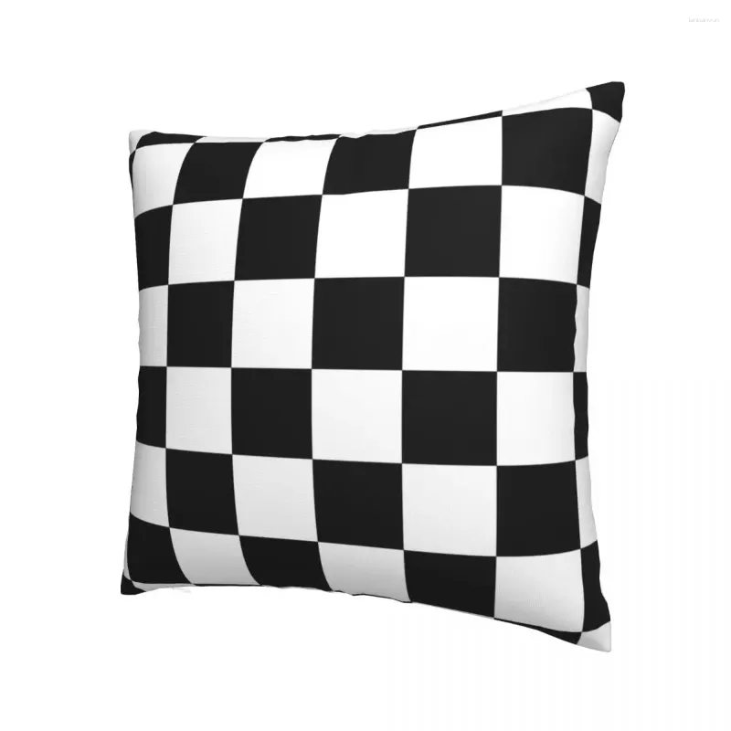 Pillow Black And White Checkerboar Plaid Pillowcase Soft Fabric Cover Decorations Case Home Zipper 40 40cm