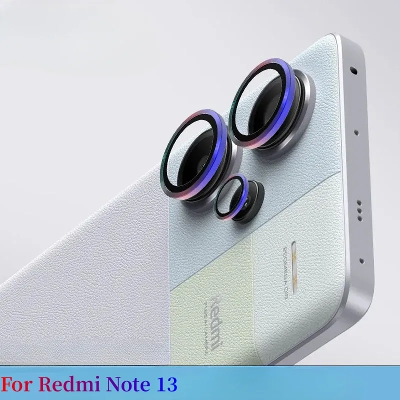 Kamera -Objektivabdeckung für Redmi Note 13 Pro Schwarz Silber Buntes Objektiv Ring Temperiertes Glas für Redmi 13pro 13pro+ Kameraschutz