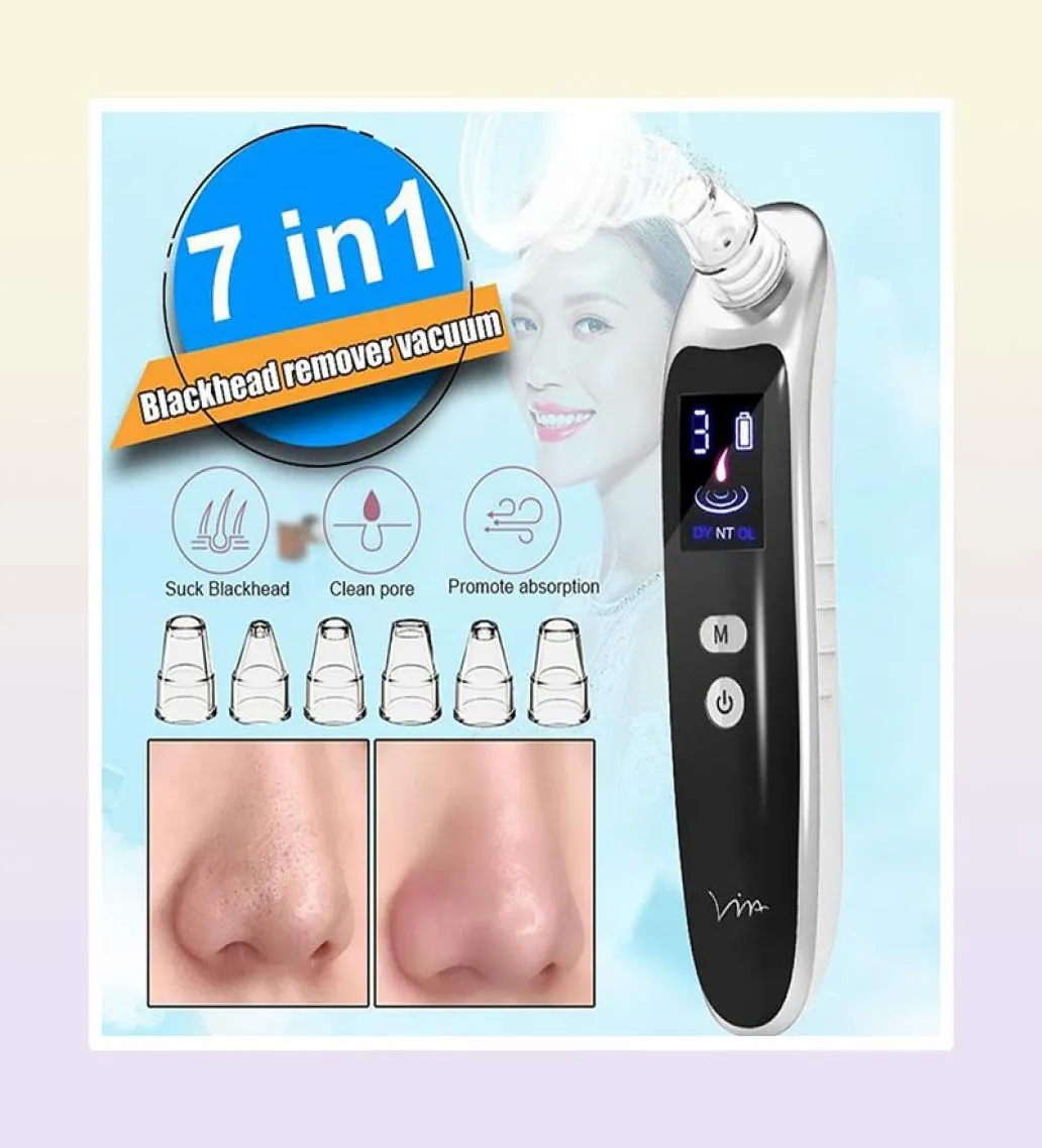 Face Nose Black Dot Pimple Blackhead Remover Electric Blackhead Vacuum Cleaner Pore Skin Care Tools Machine met 6 Head3483126