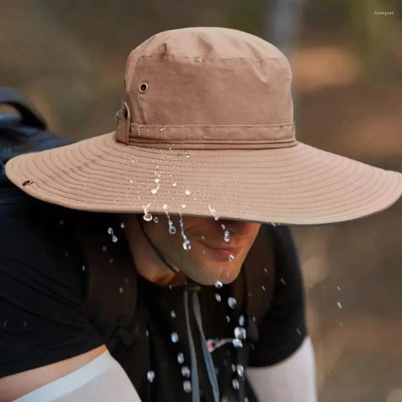 Bérets élégants hommes pêcheurs chapeau séchage rapide d'été Cap de randonnée résistante aux UV pliable Soleil pliable