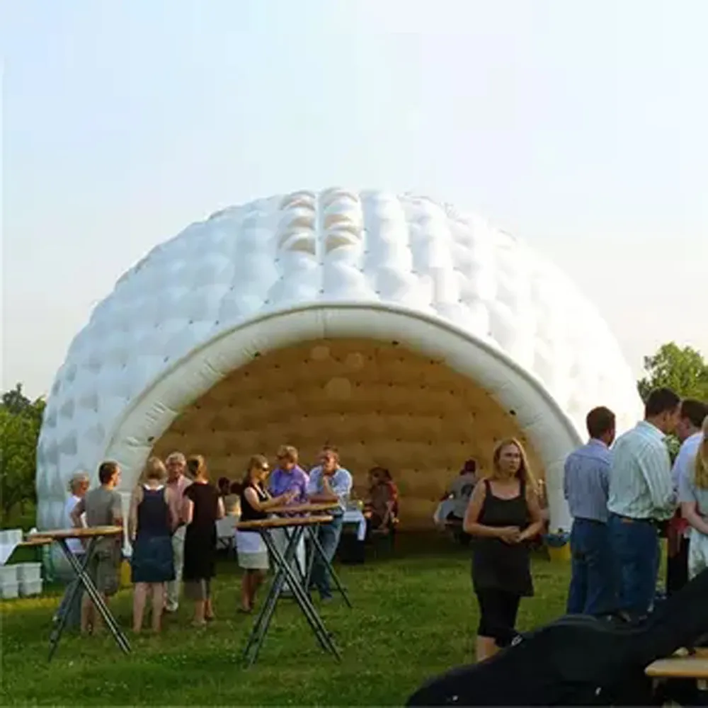 Skräddarsydd 8m jätte igloo kupol uppblåsbart tält med LED och fläkt för utomhusfester eller evenemang