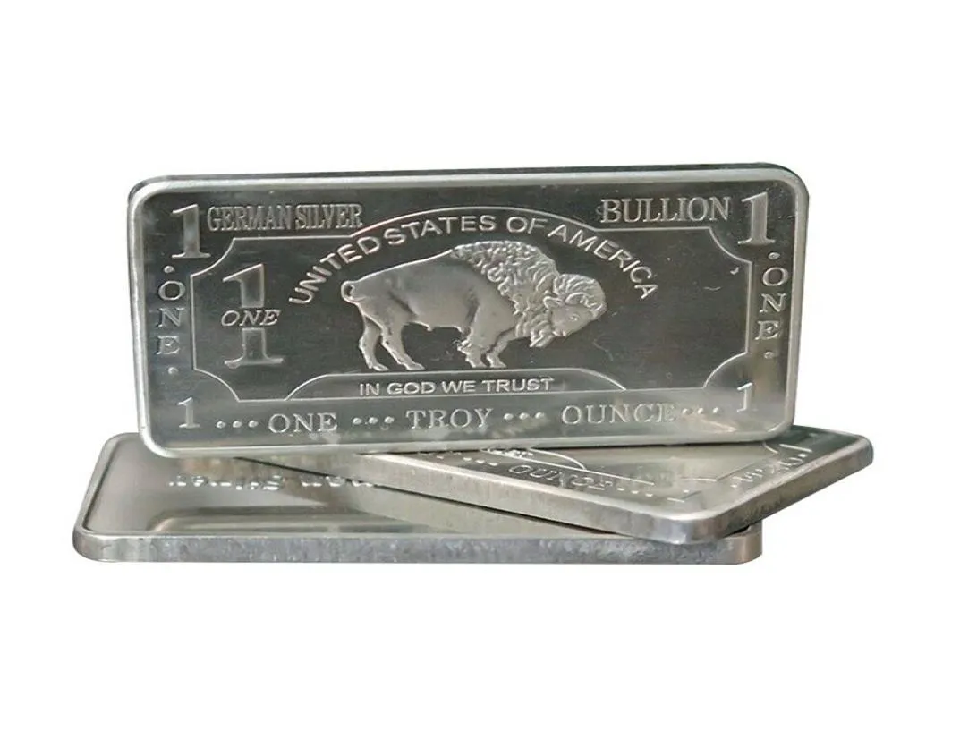 1 унция одна Troy Ounce USA American Buffalo 999 Fine German Silver Bullion Bar 5392236