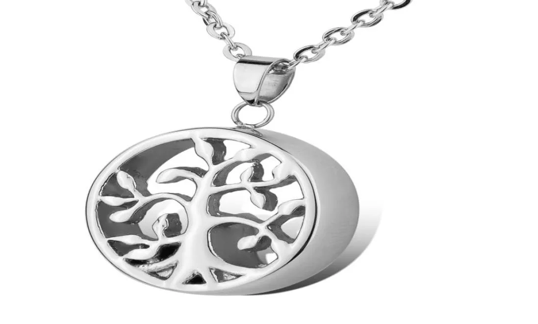 Cremation Jewelry Urn Necklace Memorial Ashes Aspettante Acciaio inossidabile Tree di vita Pendert3131393