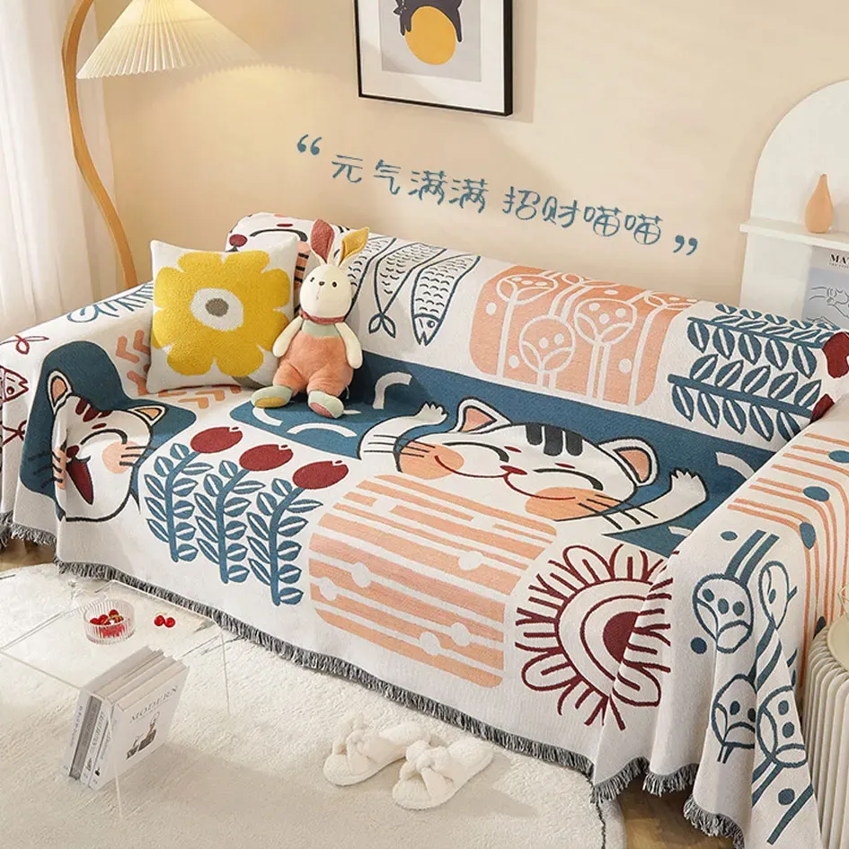 Couverture de couverture de canapé décoratif avec motif tricoté de style nordique pour toutes les saisons baki bons omensions kpop plaid les canapés