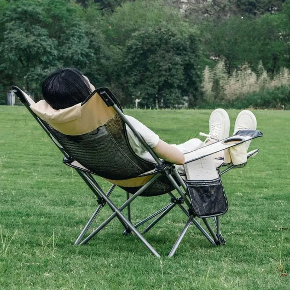 Outdoor Folding Lounge Chairs Adjustable In Portable Travel