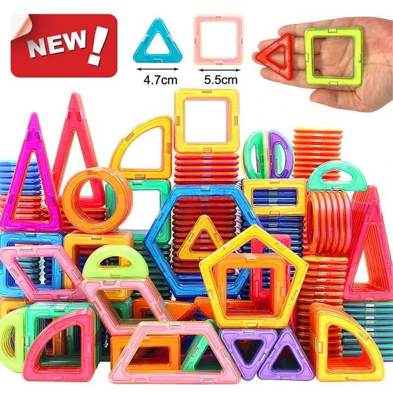 Blocos de brinquedos de descompressão 168pcs Tamanho médio Designer magnético Conjunto de ímãs Magnet Blocos Montar brinquedos educacionais de construção de tijolos para crianças 240412