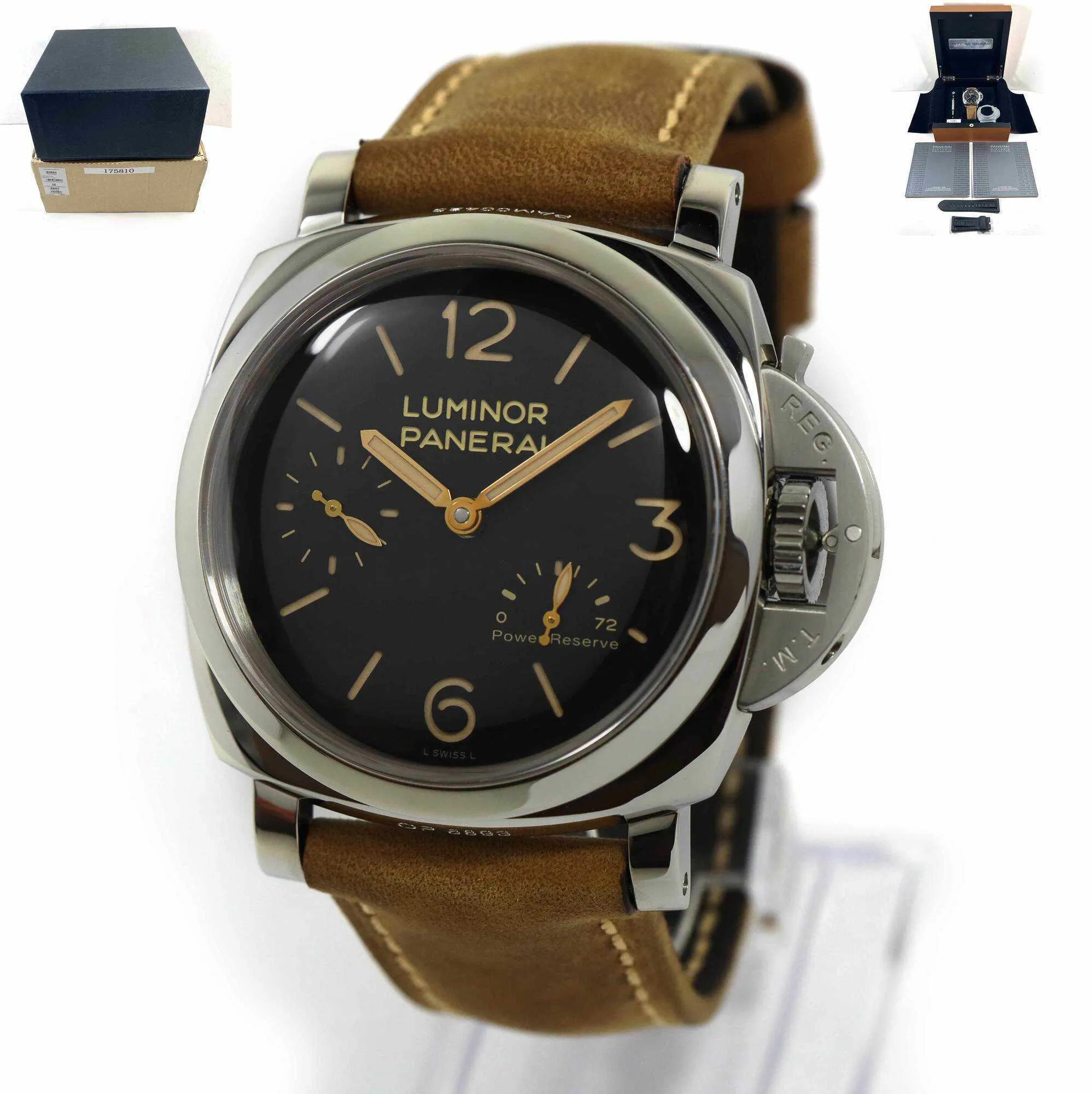 2013 Panerai Luminor 1950 3 Days Power Reserve PAM00423 47MM Black Dial Box Pape