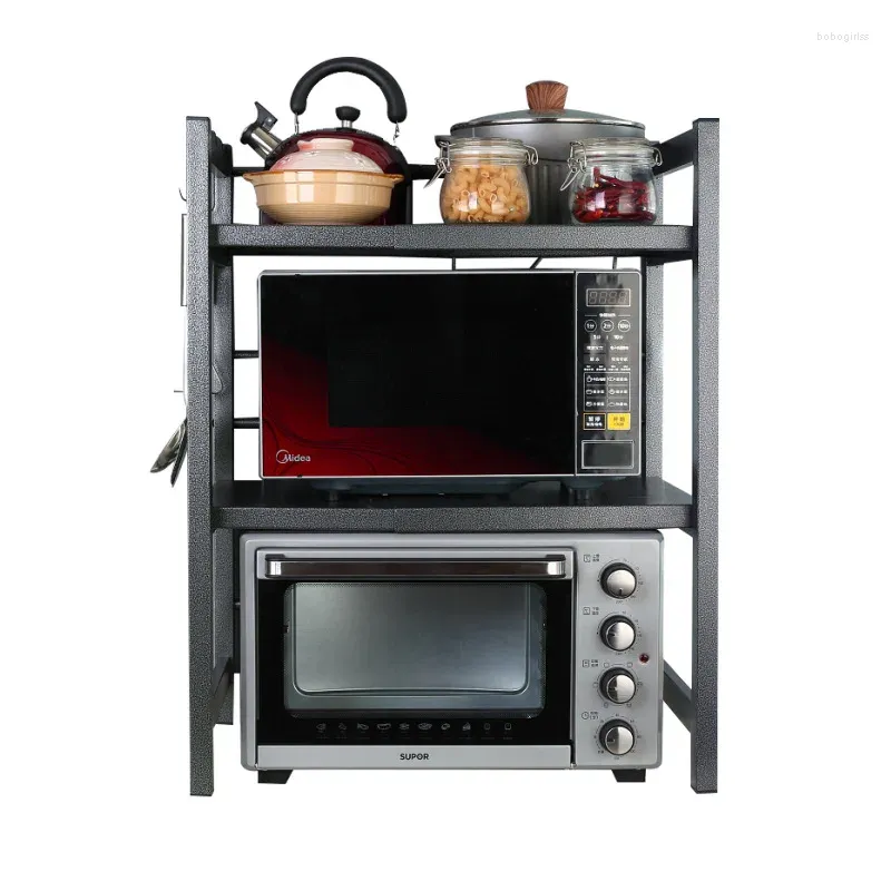 Ganci cucina a microonde portanti a microonde a pavimento retrattile desktop multi-strato domestico multifunzionale