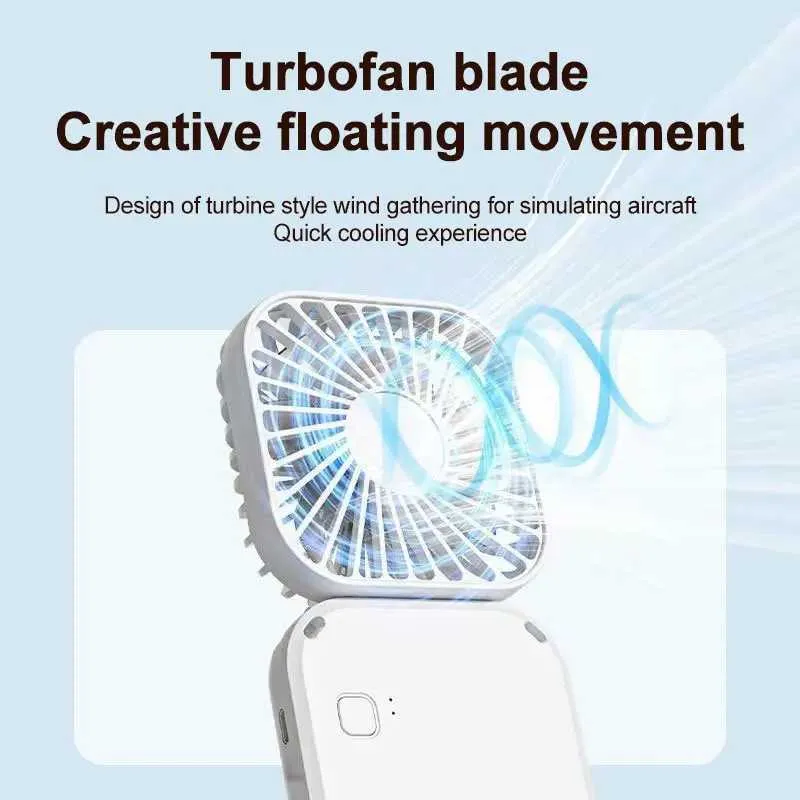 Electric Fans Summer Convenience Strap USB RECHARGEABLE LITA LITA FAN MUTE handhållen vikbar skrivbord Multi Range Justerbar Electric Fan Portable