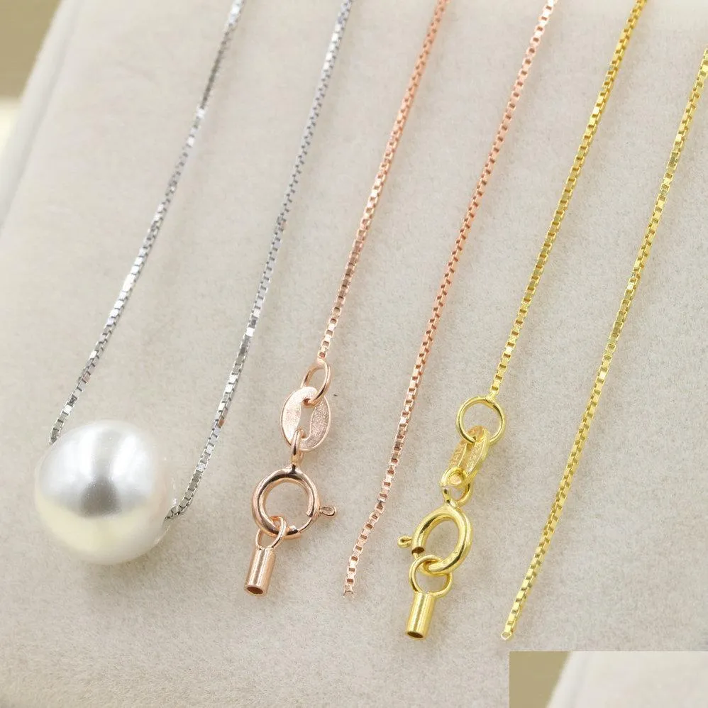 إعدادات المجوهرات DIY Pearl Pendant S925 Sliver Chain Necklace Women Fashion Gension 9 PCS/Lot Drop Delivery Dhrge