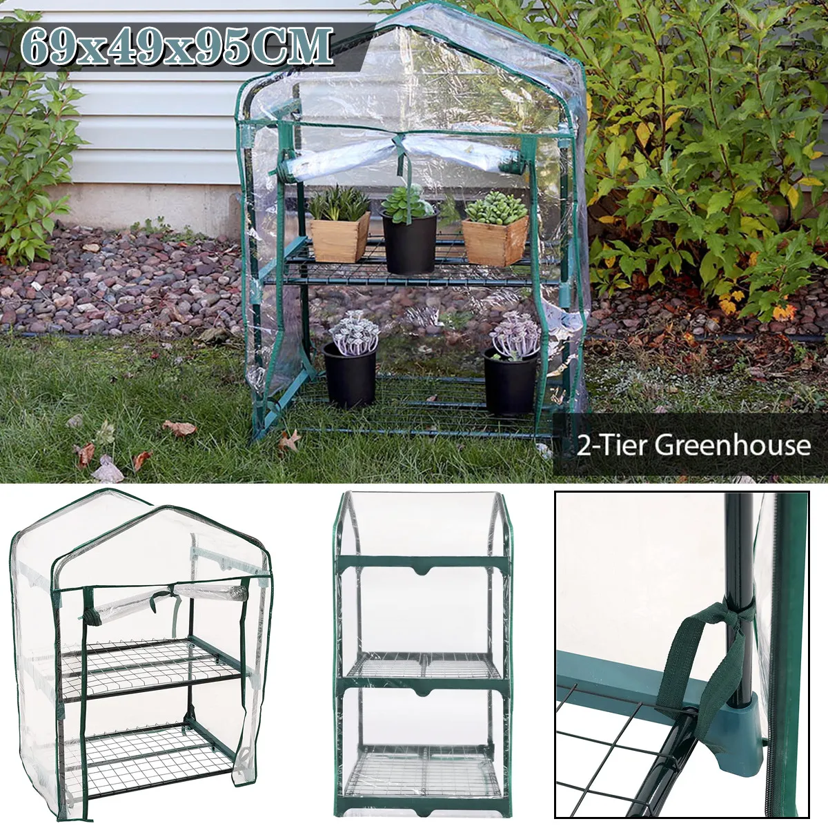 LATERN 4 Tier Greenhouse Replaceent Cover, 160C X 70C X 50C Clear