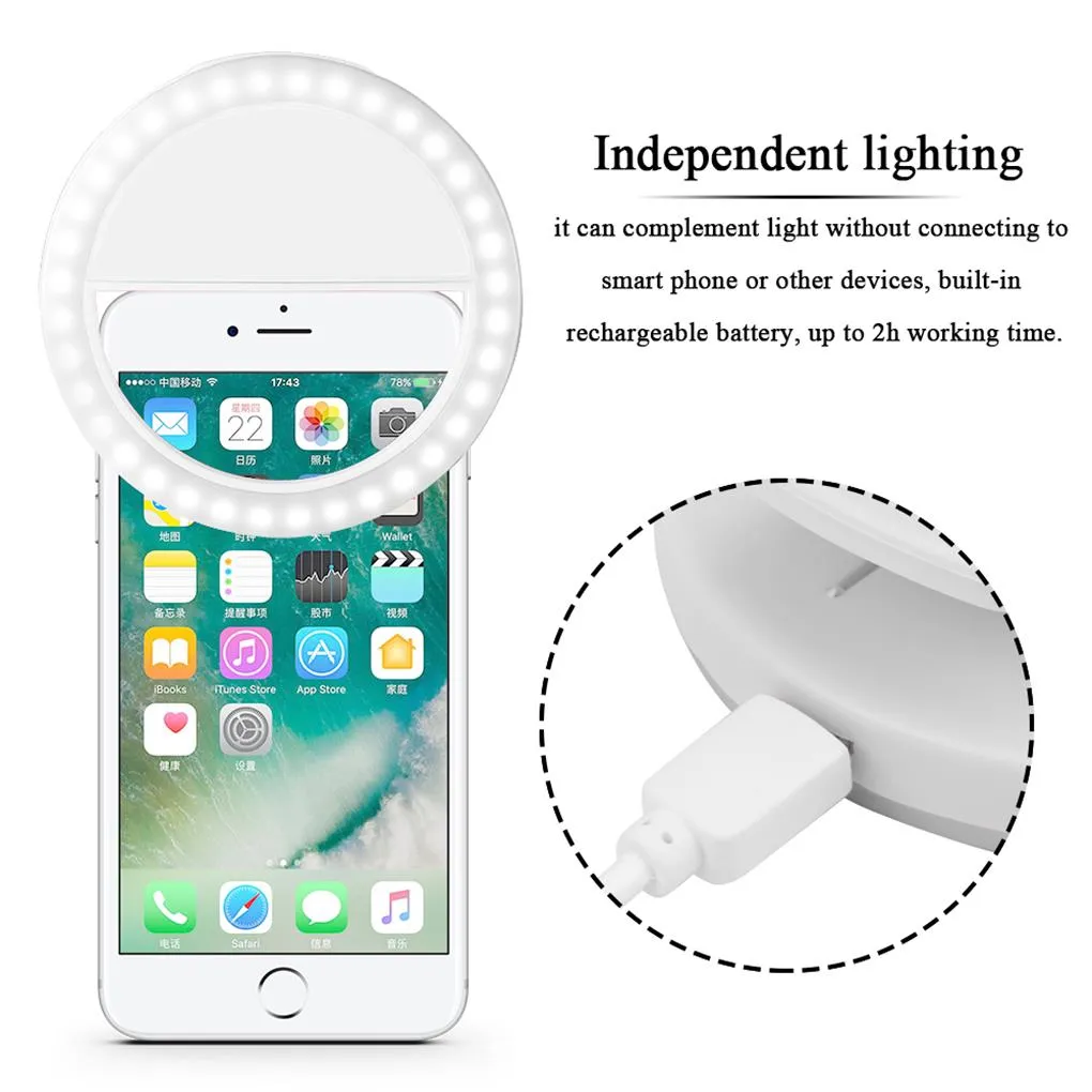 Selfie Light Adjustable 4 Modes Fill Lights Photography Selfie Ring Light for Shooting Accessories Cell Phones