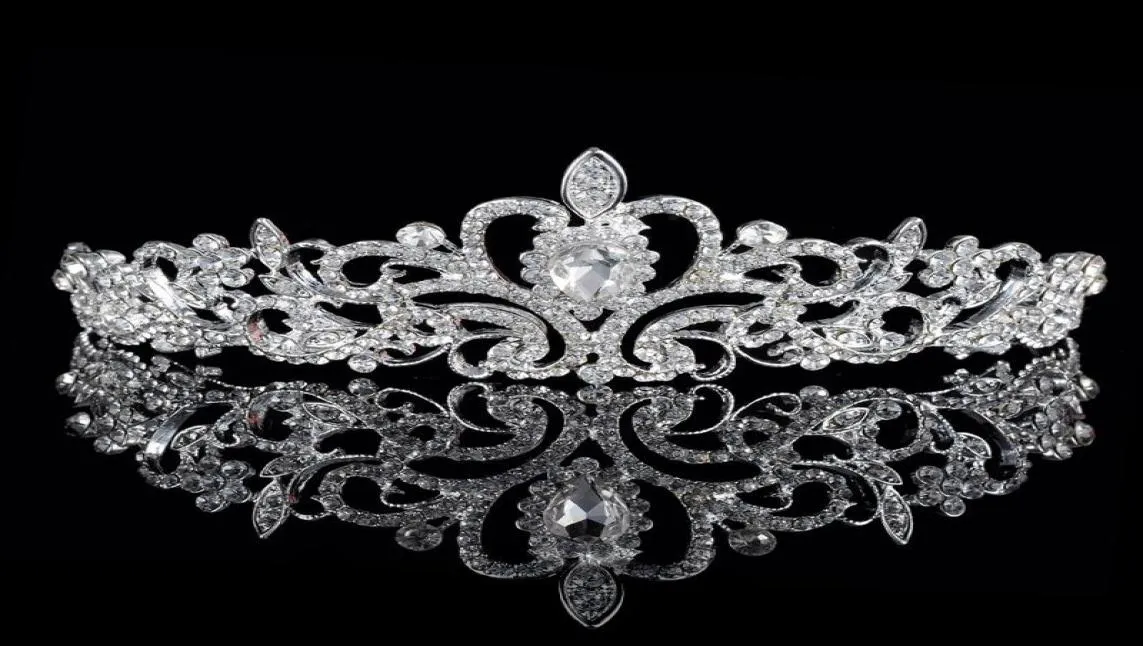 Cristaux de perles brillantes Couronnes de mariage 2019 Crystal Veil Tiara Crown Bandband ACCESSOIRES DE CHEUR ACCESSOIRES DE MEDIAGE 9557071