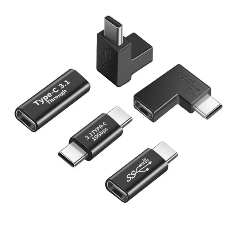 USB C Adaptateur féminin à féminin 10 Gbbps Type de taux C adaptateur C Adaptateur de convertisseur USB-C à angle droit à 90 degrés pour téléphone intelligent