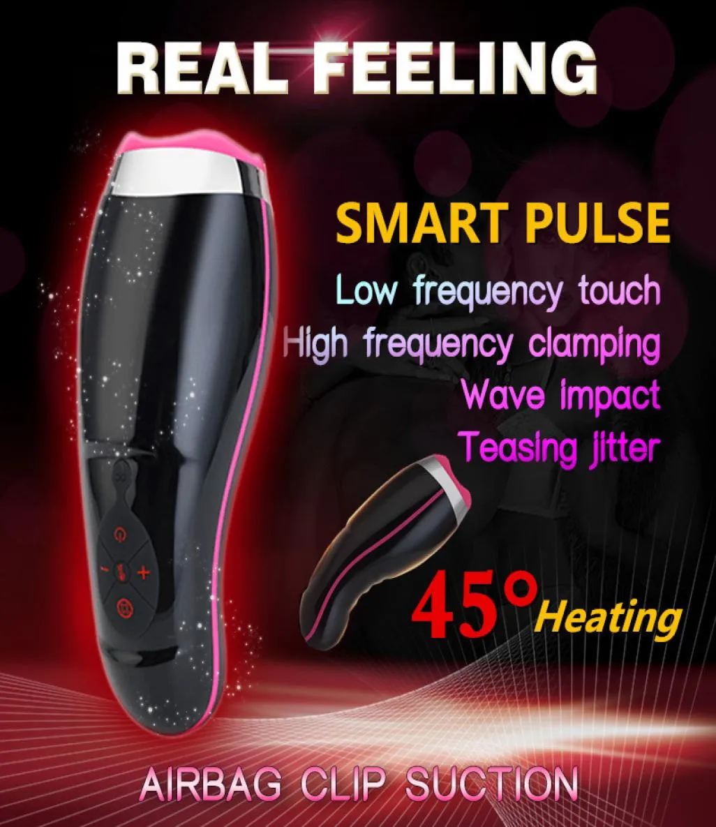 Auto Heating Sucking Male Masturbator Cup Smart Pulse Flashlight Vibrator vagina real pussy Sex Machine Blowjob Sex Toys For Man T1024236