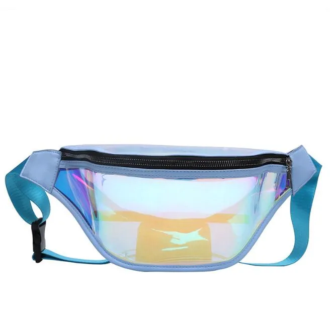 Pacotes de cintura holográfica de PVC para mulheres Fanny Belt Festival Bum Bum Bags Bags Crossbody Workout Travel Bolsa de peito casual