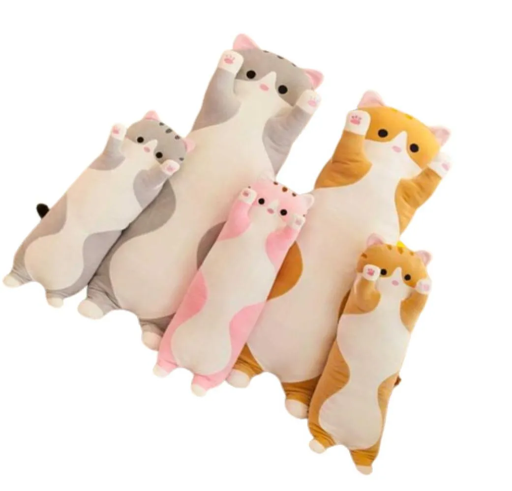 50130cm Toys en peluche chat Animal mignon créatif long Bureau Soft Break Nap Sleeping Cushion Cushion Gift Gift For Kids 2202102917685
