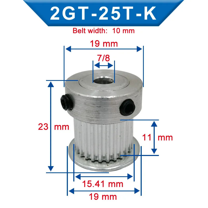 Puleggia MXL 32 Denti - In Lega Alluminio - Per Cinghie Sincrone 6mm O 10mm - Foro 5-12mm - Foto 14