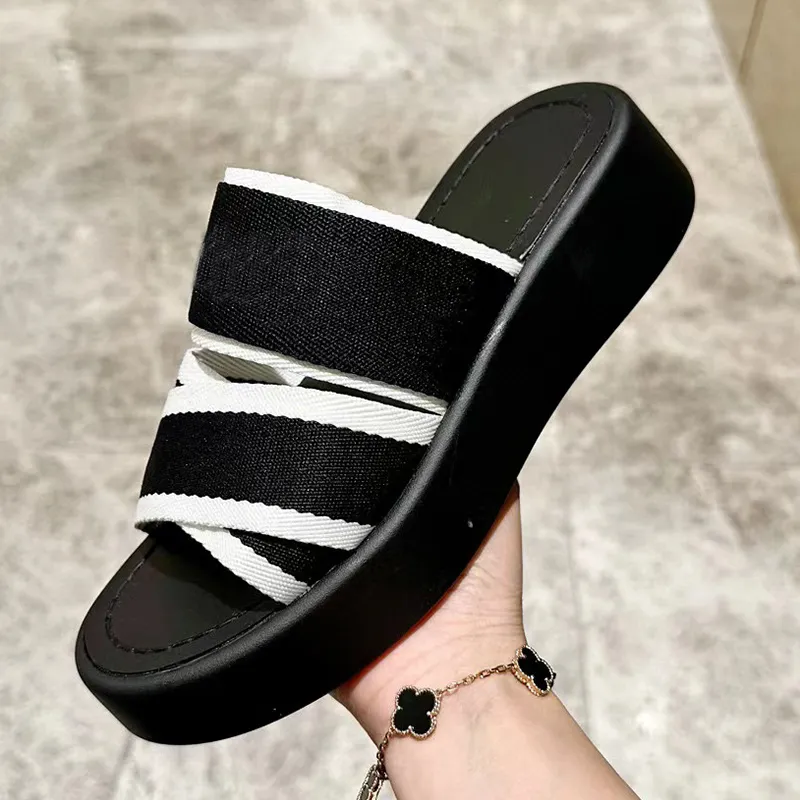 kvinnor klassisk stil tjock sula tofflor landningsbana öppen kaka tå sommar heta försäljning damer höjd ökar plattform flip flops kvinnliga designer mulor