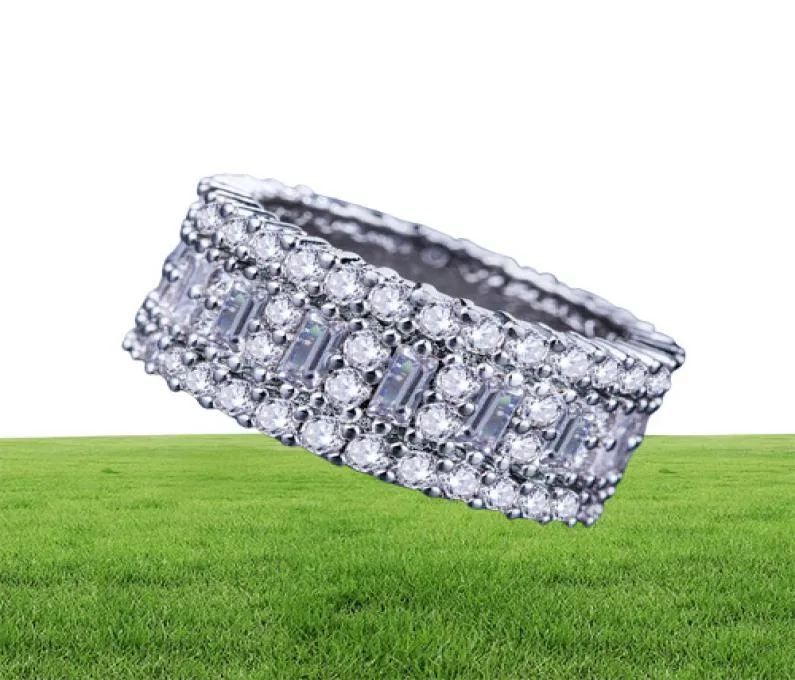 Victoria Wieck New Chegada de Luxury Jewelry Circle Rings 925 Sterling Silver Princess Topaz CZ Diamond Eternity Band Ring 8886523