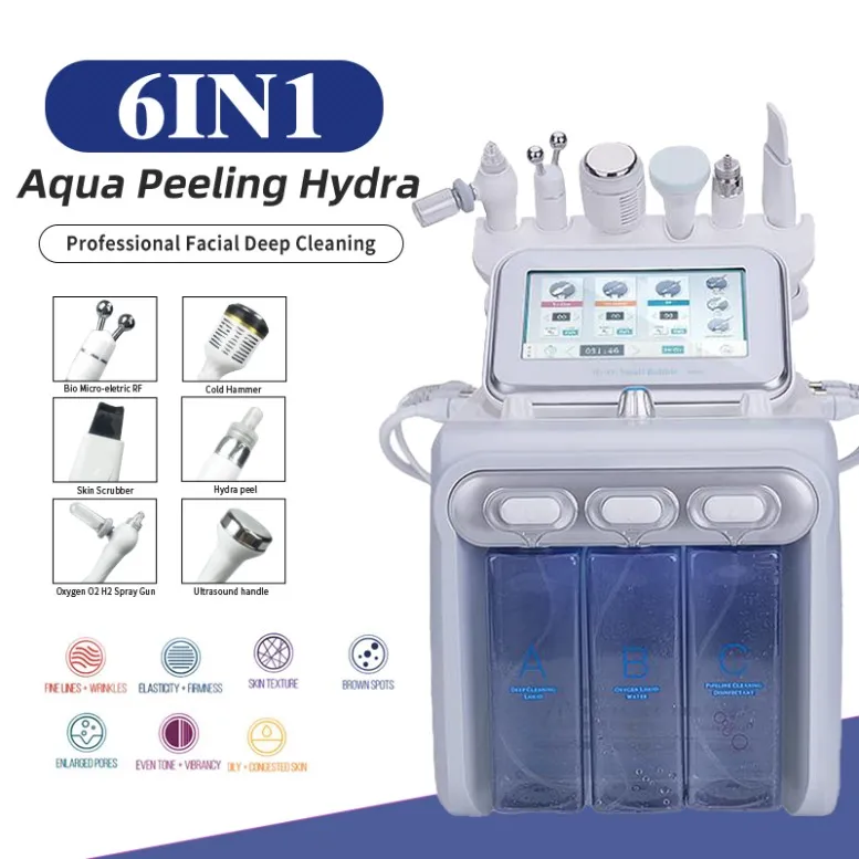 Équipement de beauté multifonctionnel 6In1 H2O2 Small Bubble H2O2 Hydracare Hydra Beauty Facial Machine avec un nettoyant d'humidité de la peau