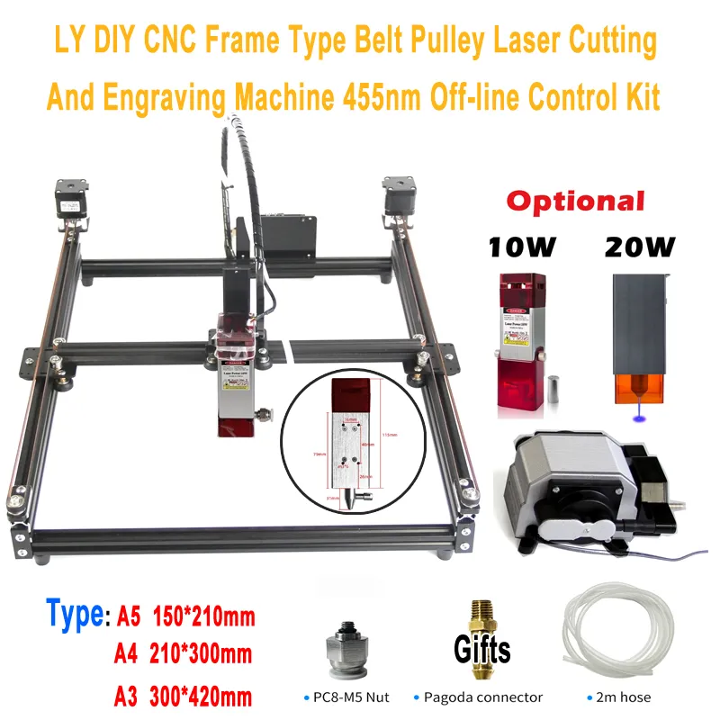 DIY CNC Frame Kit With Belt Pulley System Laser Cutting And Engraving ...
