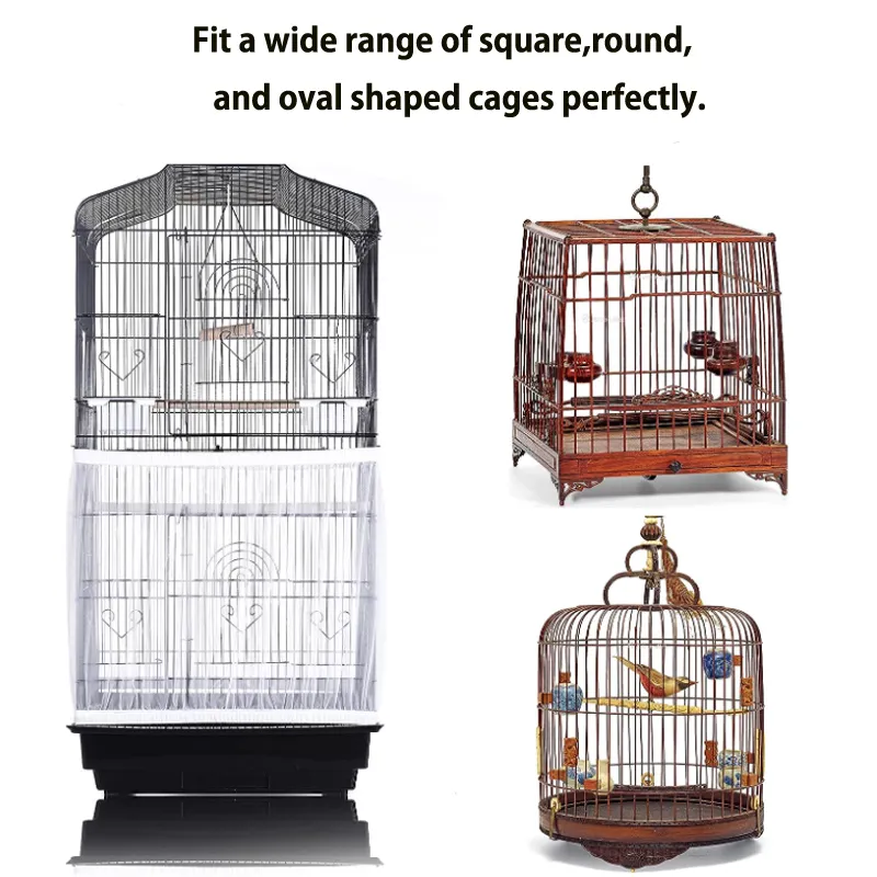 Bird Cage Cover Net - 1-Universal Mesh Shell Skirt, Easy Clean Bird ...