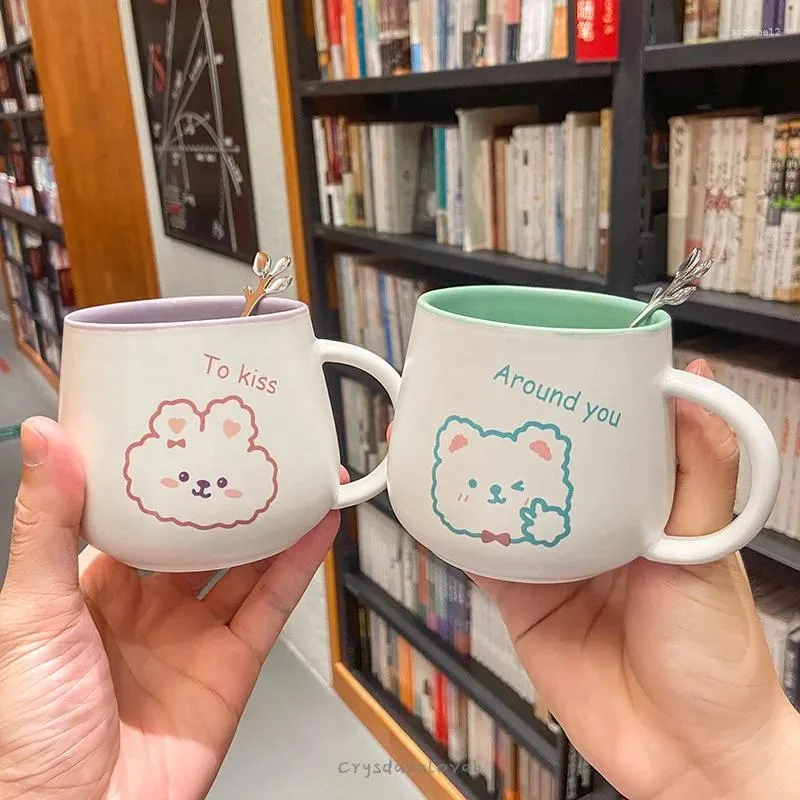 Mugs 350ML Japanese Jane Cartoon Cute Animal Ceramic Cup Household Breakfast Milk Coffee Student Couple