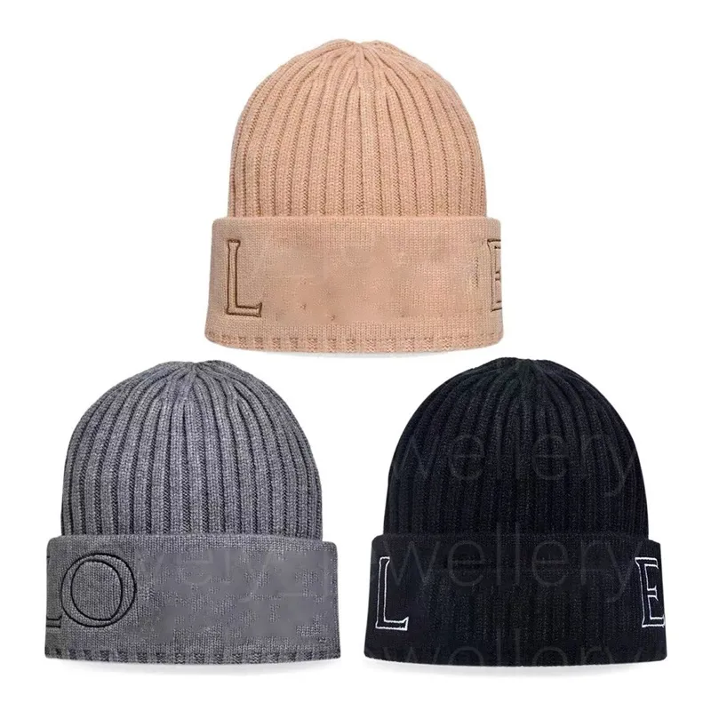 Beanie Skull Caps Cashmere gebreide ontwerper LOEWF Beanie Cap Damesheren Mens Winter Casual Wol Warm Hat