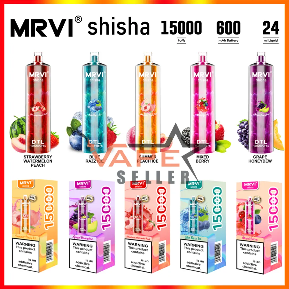 DTL Vaping Style Original MRVI Shisha 15000 Puffs Puffle Puff 15K stylo de narguil