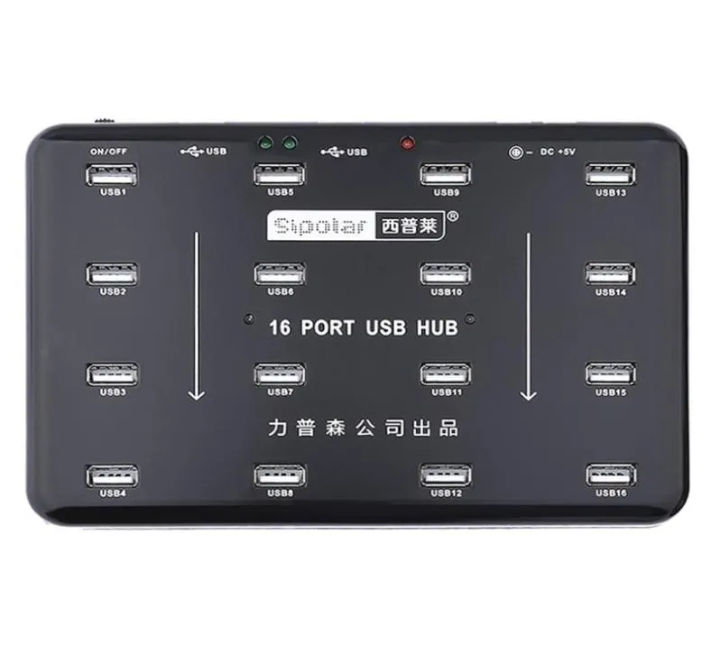 Sipolar 16 portów USB 20 Hub Bluk Duplicator dla 16 TF SD CARD CARD CARTUR DANE DATE TEST BATCH Kopia z adapterem zasilającym 5 V 3A 2106157813650