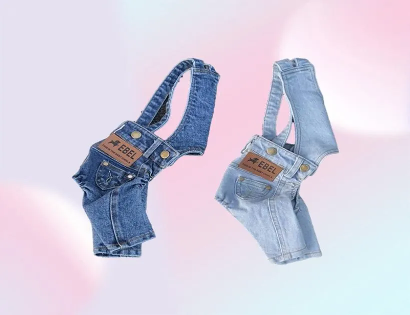 Denim hundkläder jeans husdjurskläder för liten medelstor hund dräkt chihuahua kläder för hundar kappjacka valp husdjur jumpsuit 21993690