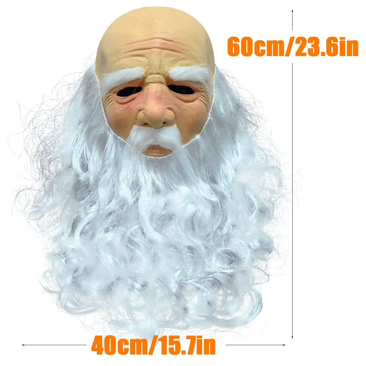 Grappige kerstman Masker Cosplay Wig Big Beard Christmas Old Grootvader Latex Helmet Halloween Nieuwjaar Party Costume Props