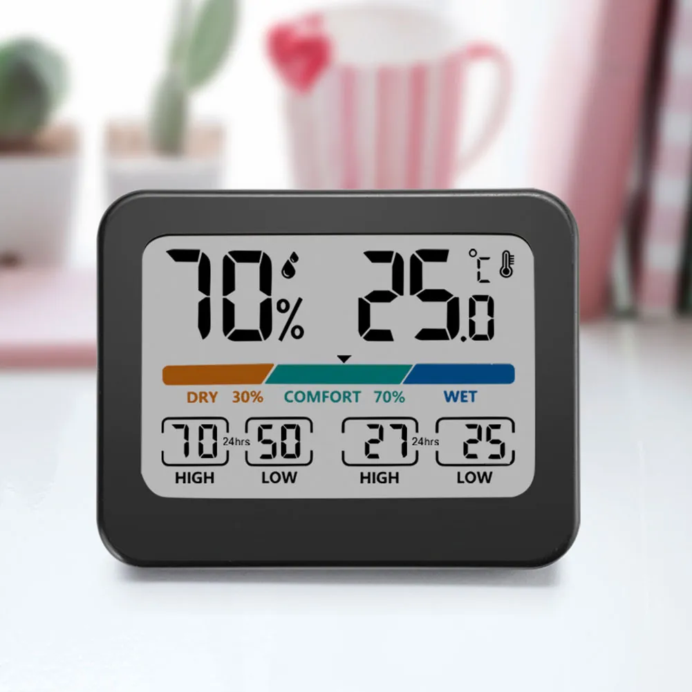 Digital Temperature Humidity Meter Indoor Thermometer with Comfort Indicator Battery Powered for ...