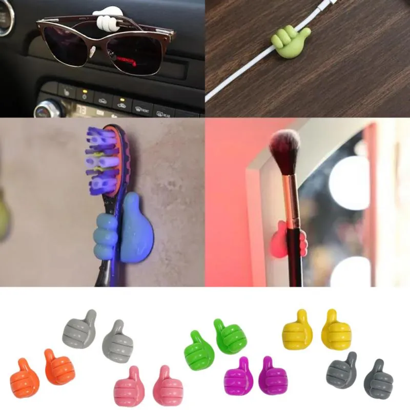 RYRA Cable Clip Organizer Wall Hooks Silicone Thumb Multifunctional Self Adhesive Cord Holder Wire Hanger Office Desk Car Kitche