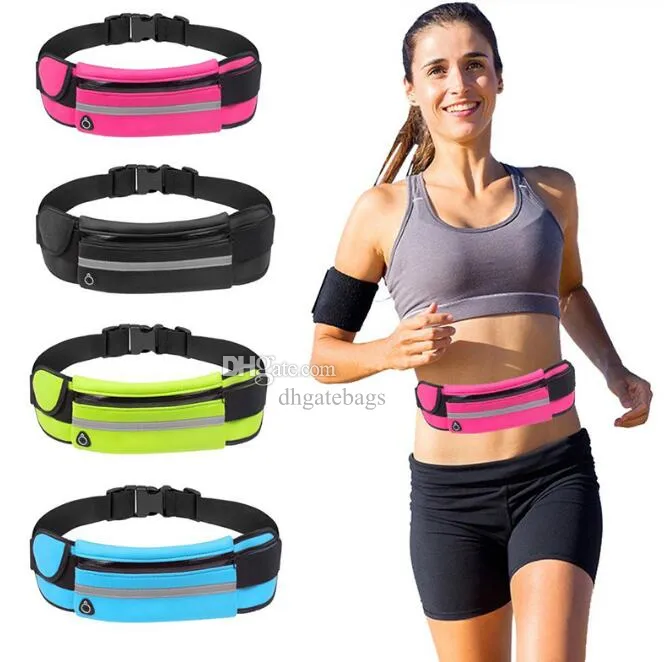 Sports imperméables Fanny Pack Femmes Belt Bel Men Running Waist Sac Téléphone Black Gym Sacs Running Accessoires