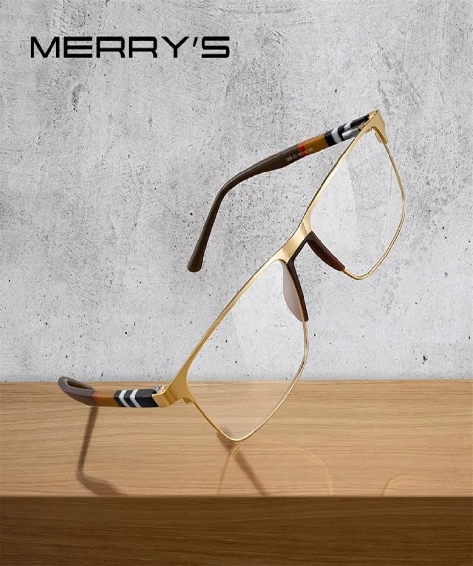 Merrys Design Men Luxury Square Lunets Cadre Business Alloy Eyewear Jois d'acétate Myopie Prescription Eyeglass S2255 2208195903845